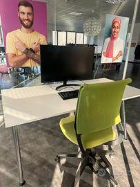 Scrivania ufficio bianca 160x80 tipo IKEA TROTTEN