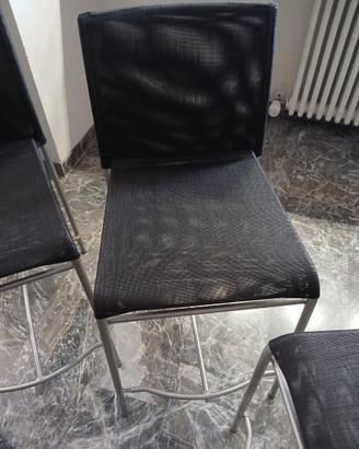 4 sgabelli telaio in acciaio E SEDUTA IN RETE