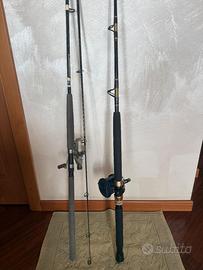 canne da pesca con mulinello: traino e da barca