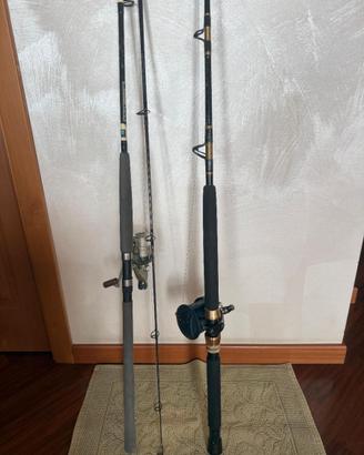 canne da pesca con mulinello: traino e da barca