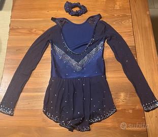 Body pattinaggio artistico blu scuro