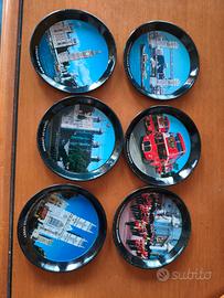 Set 6 PZ sottobicchieri metallo Londra