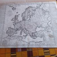 Mappa antica 1828 Europa, incisa da Herisson a Par