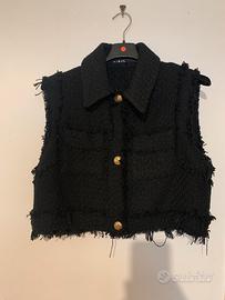 Gilet nero sfilacciato
