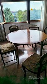 Tavolo tondo legno massello con allungo