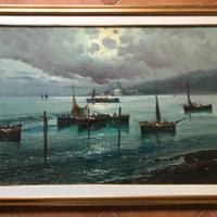 Quadro ALBERTO CAROSI Marina pescatori 100x70
