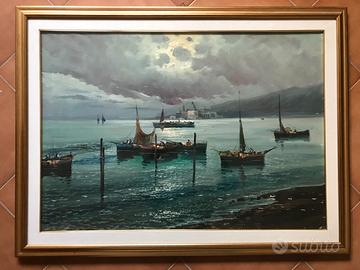 Quadro ALBERTO CAROSI Marina pescatori 100x70