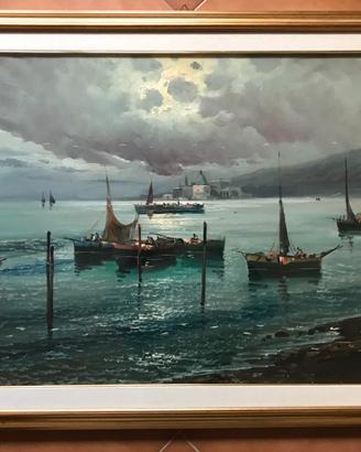 Quadro ALBERTO CAROSI Marina pescatori 100x70