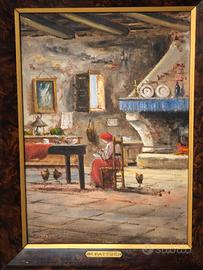 Mario Fattori – Dipinto olio su cartone