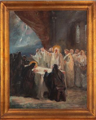 Giuseppe RIVA BERGAMO 1861+1948 OLIO SU TELA