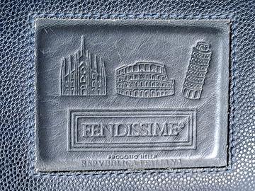 FENDISSIME - pochette blu anni 80 in pelle