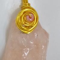 Collana Calcite Rosa "Cuore Grezzo" - Pendente Art