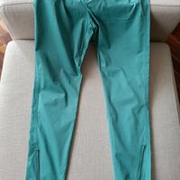 pantaloni colore ciano in cotone