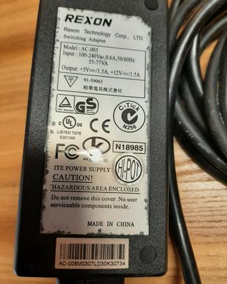 Alimentatore Originale REXON AC-005 AC DC