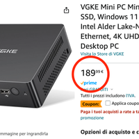 mini PC 8GB DDR4, 256GB SSD CPU Intel