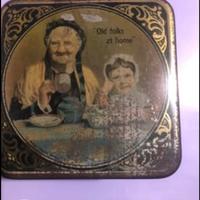 Scatola pubblicitaria di latta