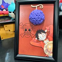 Quadro 3D One Piece Monkey D Rufy e Gomu Gomu