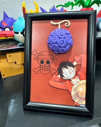 Quadro 3D One Piece Monkey D Rufy e Gomu Gomu