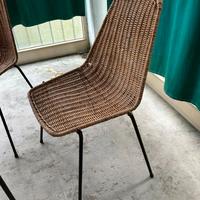 Sedie Basket in vimini e metallo vintage