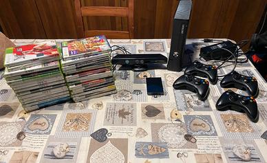 Xbox 360 slim 320gb + kinect + giochi + 4joystick