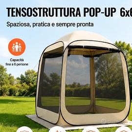 Gazebo pop-up VEVOR 180x180 con rete anti zanzare