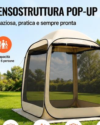 Gazebo pop-up VEVOR 180x180 con rete anti zanzare