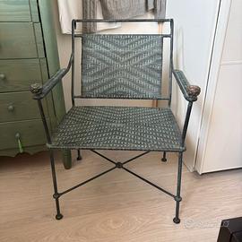 Sedia in ferro e cuoio