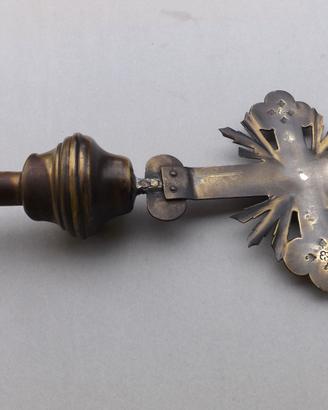 ANTICO PUNTALE BANDIERA DA PROCESSIONE 1800