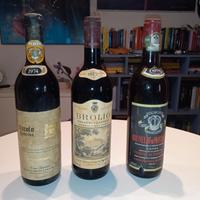 3 bottiglie vino 1974/1975/1976