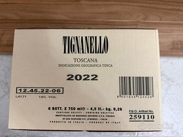 Vino tignanello e bollinger