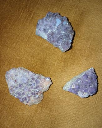 Lotto 3 punte drusi ametista grezza 5-7 cm