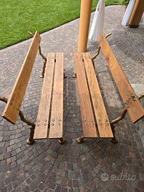 panchine ghisa e legno vintage