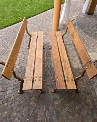 panchine ghisa e legno vintage