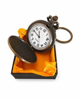 Orologio da tasca al quarzo effetto bronzo aquila
