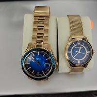 coppia orologi oro e blu nuovi mai usati