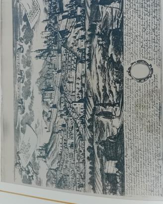 antica stampa di Bergamo rarissima xilografia 