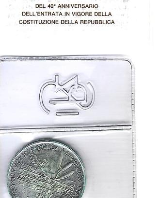 Repubblica Italiana - 40°Anniversario Costituzione