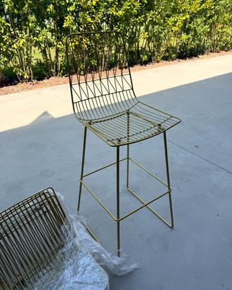 Sgabello metallo color oro
