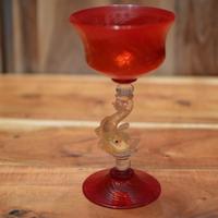 Bicchiere in vetro di Murano rosso