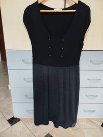 vestito nero spigato donna