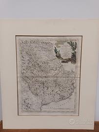 Antica pianta geografica Piemonte 