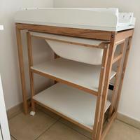 Fasciatoio e vaschetta  in legno