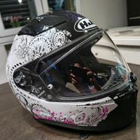 Casco integrale donna HJC I  70 Varok XS nero rosa