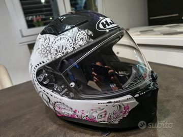 Casco integrale donna HJC I  70 Varok XS nero rosa