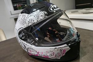 Casco integrale donna HJC I  70 Varok XS nero rosa