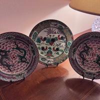 Set 3 Piatti Porcellana Cinese Vintage