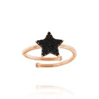 Anello stella con zirconi neri