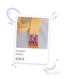 cintura gialla vintage arti marziali judo karate 