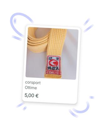 cintura gialla vintage arti marziali judo karate 
