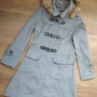 Cappotto medio/lungo grigio cappuccio zip